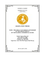 Khóa luận tốt nghiệp Ngân hàng: The impact of foreign ownership on the profitability of Vietnamese commercial banks