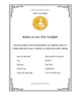 Khóa luận tốt nghiệp Tài chính: Phân tích tình hình tài chính Công ty TNHH thương mại và dịch vụ nội thất Phú Thịnh