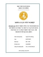 Khóa luận tốt nghiệp Tài chính: Hoàn thiện công tác thẩm định giá bất động sản phục vụ cho vay tại Ngân hàng TMCP Đầu tư và phát triển Việt Nam (BIDV) - Chi nhánh Tuyên Quang