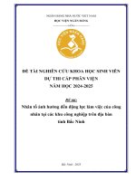 Đề tài nghiên cứu khoa học: Nhân tố ảnh hưởng đến động lực làm việc của công nhân tại các khu công nghiệp trên địa bàn tỉnh Bắc Ninh