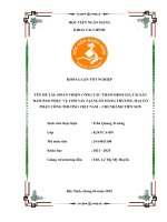 Khóa luận tốt nghiệp Tài chính: Hoàn thiện công tác thẩm định giá tài sản đảm bảo phục vụ cho vay tại Ngân hàng thương mại cổ phần Công thương Việt Nam - Chi nhánh Tiên Sơn