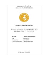 Khóa luận tốt nghiệp Kế toán kiểm toán: Kế toán bán hàng và xác định kết quả bán hàng Công ty cổ phần EC