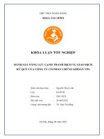 Khóa luận tốt nghiệp Tài chính: Đánh giá năng lực cạnh tranh dịch vụ giao dịch ký quỹ của Công ty Cổ phần Chứng khoán VPS