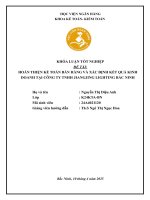 Khóa luận tốt nghiệp Kế toán kiểm toán: Hoàn thiện kế toán bán hàng và xác định kết quả kinh doanh tại Công ty TNHH JIANGJING LIGHTING Bắc Ninh