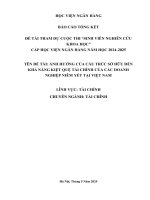 Đề tài nghiên cứu khoa học: Ảnh hưởng của cấu trúc sở hữu đến khả năng kiệt quệ tài chính của các doanh nghiệp niêm yết tại Việt Nam