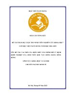 Đề tài nghiên cứu khoa học: Vai trò của hiểu biết tài chính đến ý định khởi nghiệp của sinh viên khu vực Đồng bằng sông Hồng