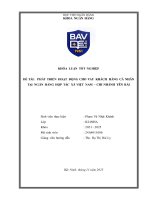 Khóa luận tốt nghiệp Ngân hàng: Phát triển hoạt động cho vay khách hàng cá nhân tại Ngân hàng Hợp tác xã Việt Nam - Chi nhánh Yên Bái