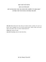 Đề tài nghiên cứu khoa học: Mối quan hệ giữa sử dụng năng lượng tái tạo và phát thải carbon tại các nước đang phát triển trên thế giới: hiệu ứng điều tiết của phát triển kinh tế