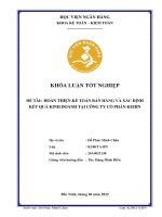 Khóa luận tốt nghiệp Kế toán kiểm toán: Hoàn thiện kế toán bán hàng và xác định kết quả kinh doanh tại Công ty cổ phần KEHIN