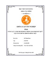 Khóa luận tốt nghiệp Tài chính: Năng lực cạnh tranh hoạt động giao dịch ký quỹ tại CTCP Chứng khoán Rồng Việt