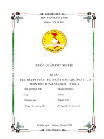 Khóa luận tốt nghiệp Tài chính: Thực trạng tuân thủ thuế thu nhập doanh nghiệp tại Công ty Cổ phần Đầu tư và Sản xuất Đông Á