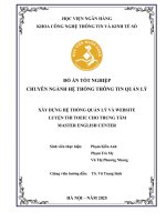 Khóa luận tốt nghiệp Công nghệ thông tin: Xây dựng hệ thống quản lý và website luyện thi toeic cho Trung tâm Master English Center