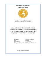Khóa luận tốt nghiệp Tài chính: Phân tích tình hình tài chính tại Công ty Cổ phần Cấp nước Nam Định và đề xuất giải pháp nâng cao hiệu quả hoạt động tài chính doanh nghiệp