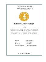 Khóa luận tốt nghiệp Kinh doanh quốc tế: Thúc đẩy hoạt động xuất khẩu cà phê của Việt Nam sang thị trường EU