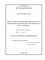Tiếp cận thông tin trong phát triển sản xuất và kinh doanh của nông dân tại vùng trung du và miền núi phía bắc