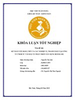 Khóa luận tốt nghiệp Kế toán kiểm toán: Kế toán vốn bằng tiền và các nghiệp vụ thanh toán tại Công ty TNHH tư vấn đầu tư phát triển xây dựng Hoàng Hà