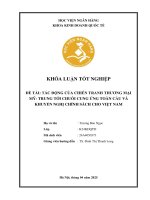 Khóa luận tốt nghiệp Kinh doanh quốc tế: Tác động của chiến tranh thương mại Mỹ - Trung tới chuỗi cung ứng toàn cầu và khuyến nghị chính sách cho Việt Nam