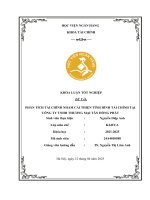 Khóa luận tốt nghiệp Tài chính: Phân tích tài chính nhằm cải thiện tình hình tài chính tại Công ty TNHH thương mại Tân Hồng Phát