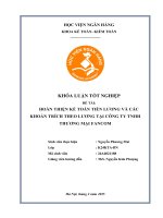 Khóa luận tốt nghiệp Kế toán kiểm toán: Hoàn thiện kế toán tiền lương và các khoản trích theo lương tại Công ty TNHH thương mại FANCOM
