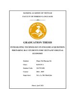 Khóa luận tốt nghiệp Ngoại ngữ: Integrating technology in english acquisition: preparing BAV students for Vietnam’s Digital Economy