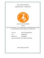 Khóa luận tốt nghiệp Kế toán kiểm toán: Kế toán bán hàng và xác định kết quả kinh doanh tại Công ty TNHH thương mại và dịch vụ ANP Việt Nam