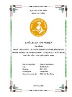 Khóa luận tốt nghiệp Tài chính: Hoàn thiện công tác phân tích tài chính khách hàng doanh nghiệp trong hoạt động tín dụng tại Ngân hàng TMCP Á Châu – Chi nhánh Bắc Ninh