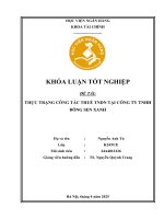 Khóa luận tốt nghiệp Tài chính: Thực trạng công tác tuân thủ thuế thu nhập doanh nghiệp tại Công ty TNHH Bông Sen Xanh