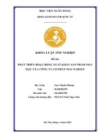 Khóa luận tốt nghiệp Kinh doanh quốc tế: Phát triển hoạt động xuất khẩu sản phẩm may mặc của Công ty Cổ phần May Parosy