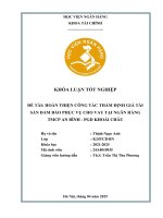 Khóa luận tốt nghiệp Tài chính: Hoàn thiện công tác thẩm định giá tài sản đảm bảo phục vụ cho vay tại Ngân hàng TMCP An Bình - PGD Khoái Châu