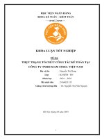 Khóa luận tốt nghiệp Kế toán kiểm toán: Thực trạng tổ chức công tác kế toán tại Công ty TNHH SIAM STEEL Việt Nam