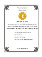 Khóa luận tốt nghiệp Tài chính: Hoàn thiện công tác phân tích tài chính khách hàng doanh nghiệp trong hoạt động tín dụng tại Ngân hàng Nông nghiệp và phát triển nông thôn - Chi nhánh Phú Thọ