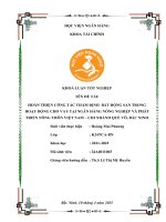 Khóa luận tốt nghiệp Tài chính: Hoàn thiện công tác thẩm định bất động sản trong hoạt động cho vay tại Ngân hàng Nông nghiệp và phát triển nông thôn Việt Nam - Chi nhánh Quế Võ, Bắc Ninh