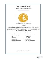 Khóa luận tốt nghiệp Kế toán kiểm toán: Hoàn thiện kế toán tiền lương và các khoản trích theo lương tại Công ty cổ phần dược, vật tư y tế Tỉnh Thái Bình