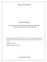 Đề tài nghiên cứu khoa học: Tác động của thuế môi trường và ưu đãi thuế nghiên cứu và phát triển đối với đổi mới xanh: bằng chứng thực nghiệm tại Việt Nam