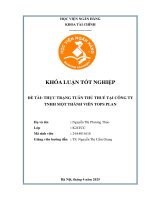 Khóa luận tốt nghiệp Tài chính: Thực trạng tuân thủ thuế tại Công ty TNHH Một Thành Viên Tops Plan