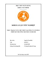 Khóa luận tốt nghiệp Tài chính: Thực trạng tuân thủ thuế tại Công ty cổ phần Thiết kế thi công nội thất 3S Decor