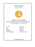 Khóa luận tốt nghiệp Tài chính: Hoàn thiện công tác quản trị tài chính tại Công ty TNHH MTV APATIT Việt Nam