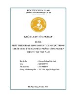 Khóa luận tốt nghiệp Kinh doanh quốc tế: Phát triển hoạt động losgistics ngược trong chuỗi cung ứng sản phẩm ngành công nghiệp điện tử tại Việt Nam