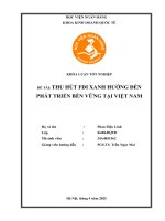 Khóa luận tốt nghiệp Kinh doanh quốc tế: Thu hút FDI xanh hướng đến phát triển bền vững tại Việt Nam