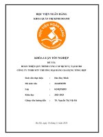 Khóa luận tốt nghiệp Ngân hàng: Hoàn thiện quy trình cung cấp dịch vụ tại KUBO- Công ty TNHH MTV Thương Mại Hàng Gia Dụng Tổng Hợp