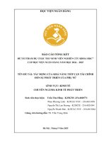 Đề tài nghiên cứu khoa học: Tác động của khả năng tiếp cận tài chính đến sự phát triển của phụ nữ
