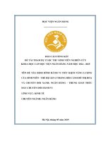 Đề tài nghiên cứu khoa học: Định hình hành vi tiết kiệm năng lượng của sinh viên thuộc thế hệ Gen Z trong bối cảnh đô thị hóa và chuyển đổi xanh: Ngân hàng - Trung gian thúc đẩy chuyển đổi hành vi