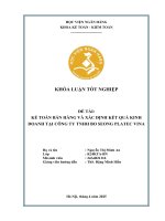 Khóa luận tốt nghiệp Kế toán kiểm toán: Kế toán bán hàng và xác định kết quả kinh doanh tại Công ty TNHH BO SEONG PLATEC VINA