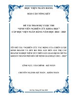 Đề tài nghiên cứu khoa học: Nghiên cứu tác động của chiến lược kinh doanh và rủi ro phá sản đến giá trị các doanh nghiệp niêm yết trên sàn giao dịch chứng khoán thành phố Hồ Chí Minh giai đoạn 2013 - 2022