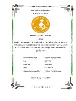 Khóa luận tốt nghiệp Tài chính: Hoàn thiện công tác phân tích tài chính đối với khách hàng doanh nghiệp phục vụ hoạt động cho vay tại Ngân hàng TMCP Đầu tư và Phát triển Việt Nam – PGD Hoàng Quốc Việt