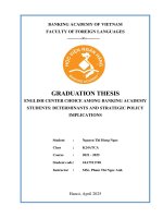 Khóa luận tốt nghiệp Ngoại ngữ: English center choice among Banking Academy students: determinants and strategic policy implications