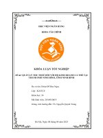 Khóa luận tốt nghiệp Tài chính: Quản lý thu thuế đối với hộ kinh doanh cá thể tại thành phố Ninh Bình, tỉnh Ninh Bình