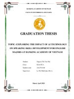Khóa luận tốt nghiệp Ngoại ngữ: Exploring the impact of AI technology on speaking skill development for english majors at Banking Academy of Vietnam