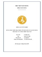 Khóa luận tốt nghiệp Ngân hàng: Phát triển hoạt động tín dụng bán lẻ tại Ngân hàng TMCP Đầu tư và Phát triển Việt Nam