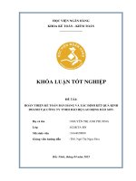 Khóa luận tốt nghiệp Kế toán kiểm toán: Hoàn thiện kế toán bán hàng và xác định kết quả kinh doanh tại Công ty TNHH bảo hộ lao động Bảo Sơn